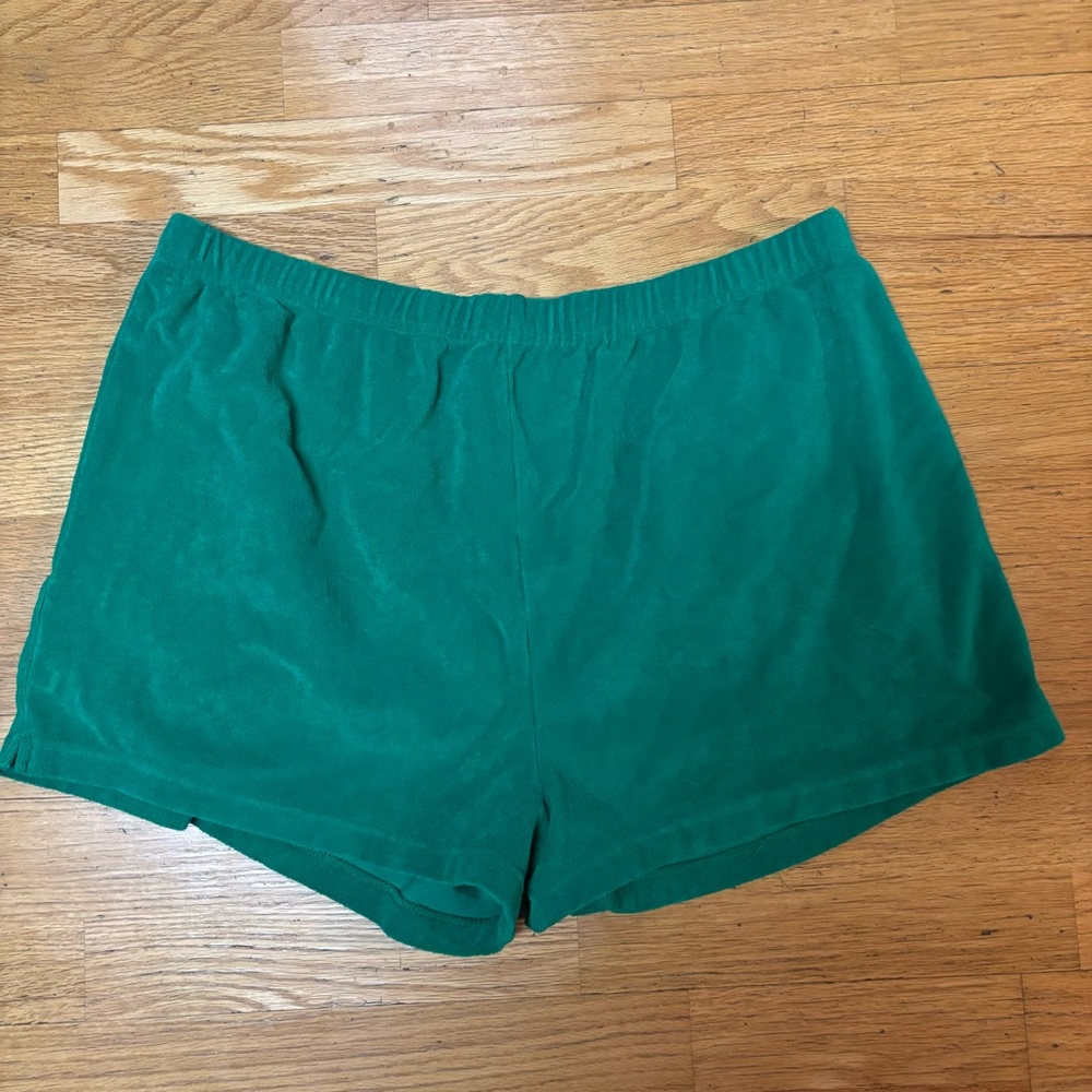 Tuckernuck Green Terry Cloth Preppy Lounge Vacation Resortwear Cotton Shorts XL